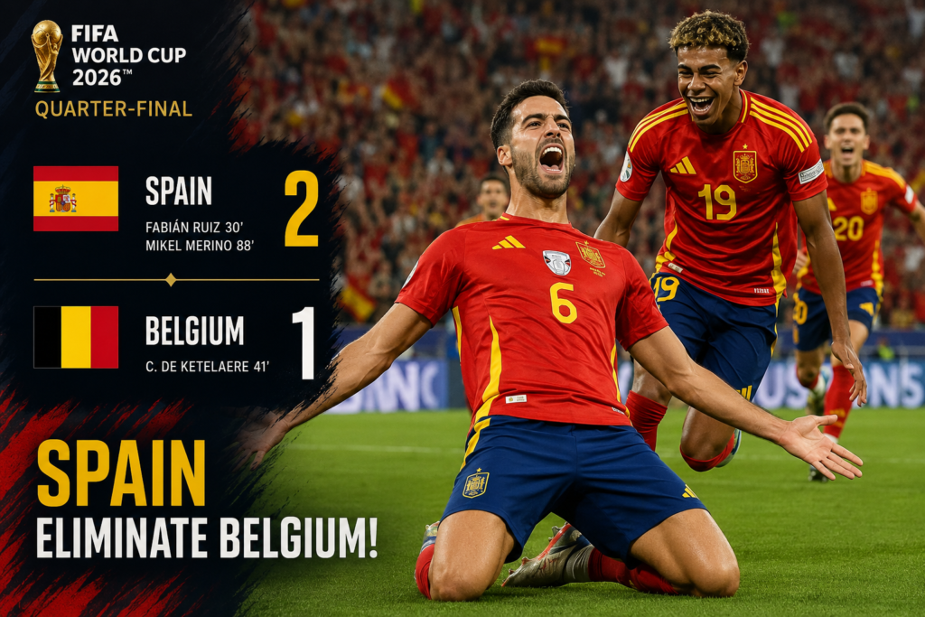 spain eliminate Belgium
